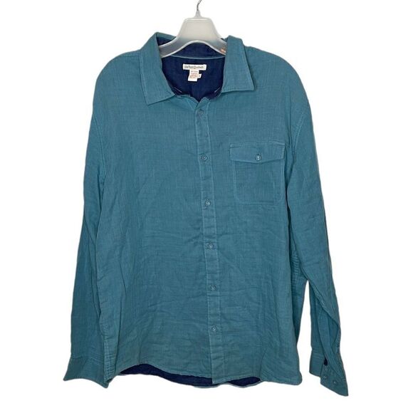 Carbon2Cobolt Teal Blue/Navy Button Down Shirt. Size Large. - Picture 1 of 6